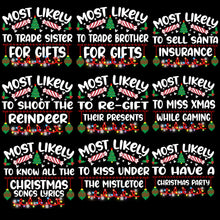 Load image into Gallery viewer, Group Christmas TShirts Most Likely to...
